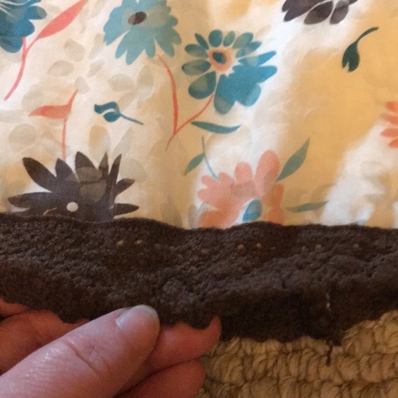 HeartSoul Cream, brown, blue, pink floral skirt - Picture 2 of 8